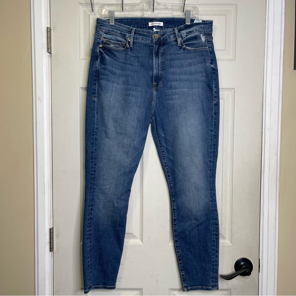Good American Womens Good Legs High Rise Skinny Jeans Sz 16